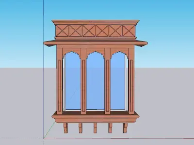 indian jodhpuri stone jharokha Low-poly 3D model