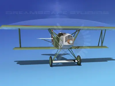 Fokker D-VII V12 US Army 1919 3D model