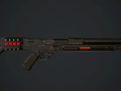 SCI-FI Shotgun Low-poly 3D model