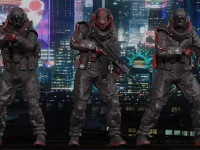 Cyberpunk Arasaka Soldiers 3D print model