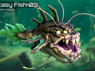 Fantasy Fish 09 - Angler Fish - Aqua Life  - 51 Low-poly 3D model