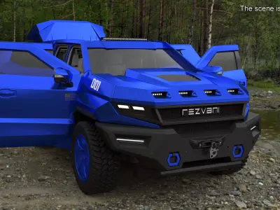 SUV Rezvani Vengeance 2024 Blue Simplified 3D model