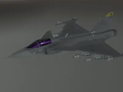 JAS-39C Gripen - Fighter Jet - Photorealistic Low-poly 3D model