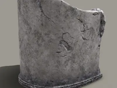 3D Roman Stone Chair High Poly 3D model