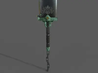 Underwater dungeon sword Low-poly 3D model