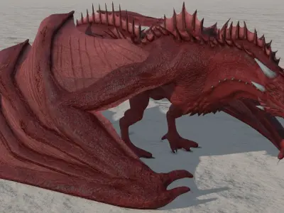 Fire Breathing Wyvern Dragon 3D model
