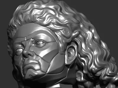 Michael Jackson Robot Bust  Moonwalker  STL File  3d print 3D print model