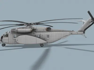  MH-53E Sea Dragon Blank Livery Complex Animtion Low-poly 3D model