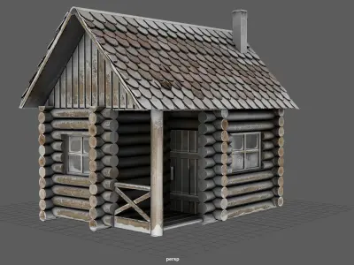 WINTER CABIN  Low-poly 3D model