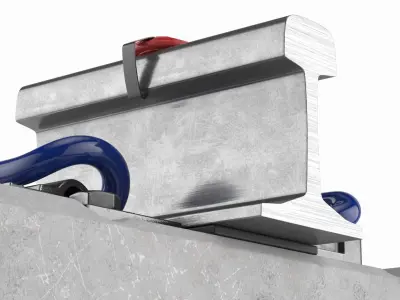 Railway Pyrotechnic Signal Mounted on Rail 3D model