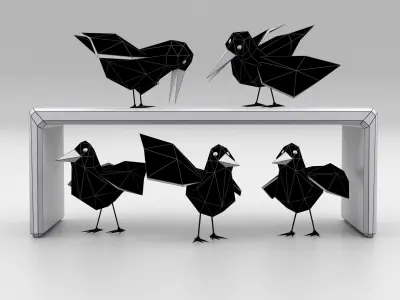 Cartoon Birds Low-poly 3D model