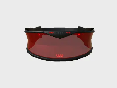 SciFi Glasses C02 Black Red - Character Design Fashion Low-poly 3D model