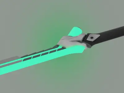 Toxic Sword with neon Game Ready low poly PBR Low-poly 3D model