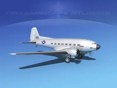 Douglas C-47 Dakota NASA V1 3D model