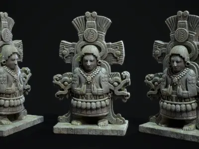 Statue Aztec Sea God 3D model
