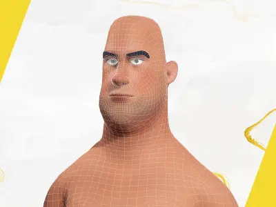 Adolf Hitler Cartoon 3d Low-poly 3D model