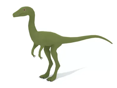 Low Poly Cartoon Compsognathus Dinosaur Low-poly 3D model