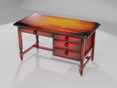 American Vintage Desk Free 3D model