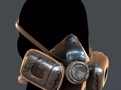 Gas mask helmet 3d model scifi Low-poly  Low-poly 3D model