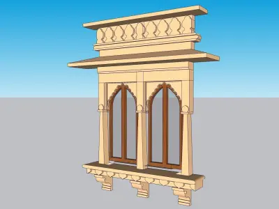 indian jodhpuri stone jharokha window 3d modal 3D model