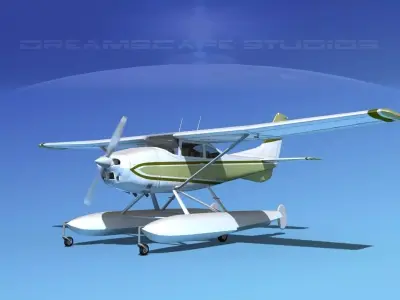 Cessna 182 Skylane Seaplane V08 3D model