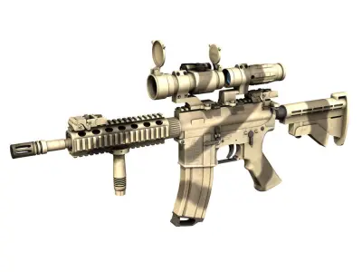 Colt M4A1 SOPMOD Aimpoint Desert Camo 3D model