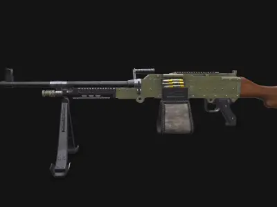 KSP 58 Machine Gun Low-poly PBR Low-poly 3D model