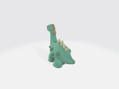 Dino cartoon model Low-poly 3D model