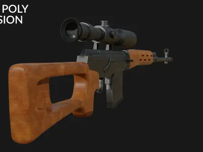 Dragunov SVD Low-poly 3D model