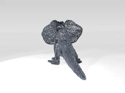 Frilled Lizard Voronoi 3D model