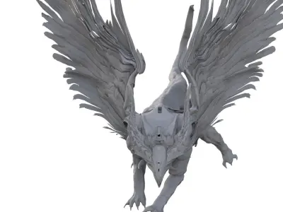 Griffin dragon flying 3D model