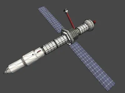 Satellite LOW POLY Low-poly 3D model