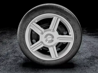 Steel car wheel 3D model