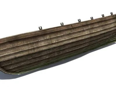 Row boat Low-poly 3D model
