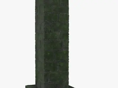 Column post with square base Low-poly 3D model