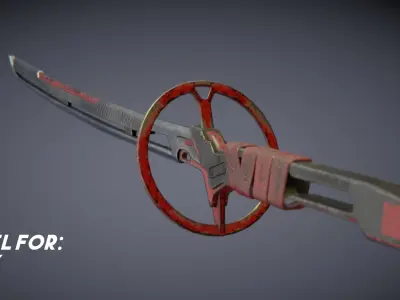 Ski-FI two-handed BLADE or KATANA Low-poly 3D model
