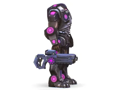 Sci-Fi Male Cyborg - Man Drone Heavy Trooper Bandit Low-poly 3D model