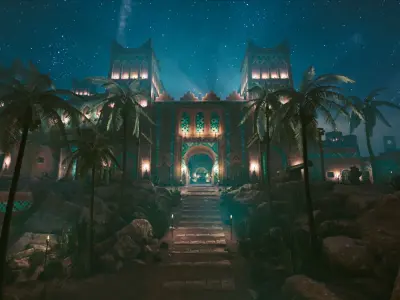 Middle Eastern Kasbah Fortress - Unreal Engine Low-poly 3D model