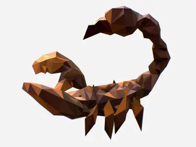 Scorpion - Brown Scorpio Animated Low Poly Art Low-poly 3D model