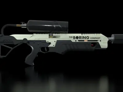 The Boring Company Not a Flamethrower Gun Low-poly 3D model