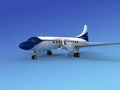Convair CV-580 Trans Texas 3D model