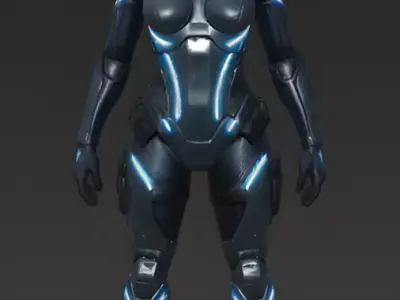 Realistic Future Neon Infiltration Suit Skin 3d model Low-poly 3D model