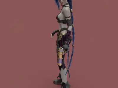Jinx Pistol Free low-poly 3D model