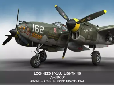 Lockheed P-38 Lightning - Skidoo 3D model