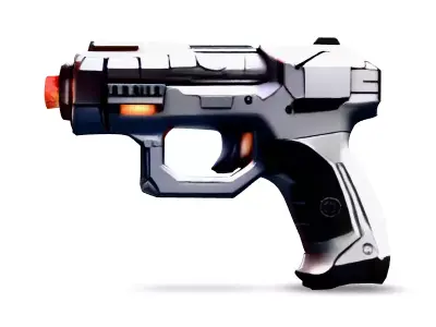 SciFi Blaster Pistol Game Ready Low-poly 3D model