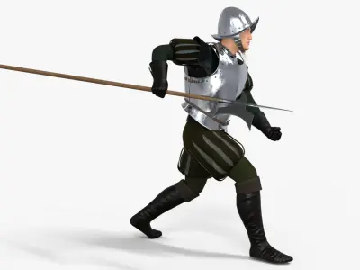 Conquistador Soldier Rigged Low-poly 3D model