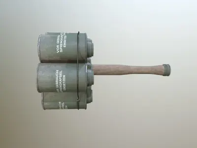 Stielhandgranate 2 pair of metal drums Free low-poly 3D model