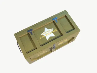 Wooden Military Case PBR Low-poly 3D model
