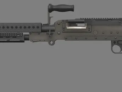 M240 machine gun Low-poly 3D model