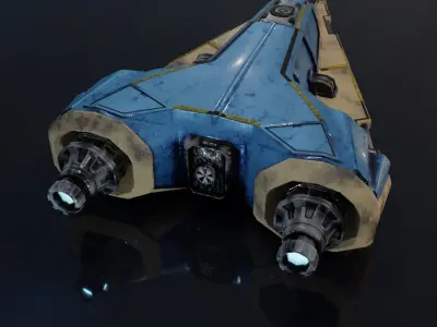 Personal Scouting Spaceship Low-poly 3D model